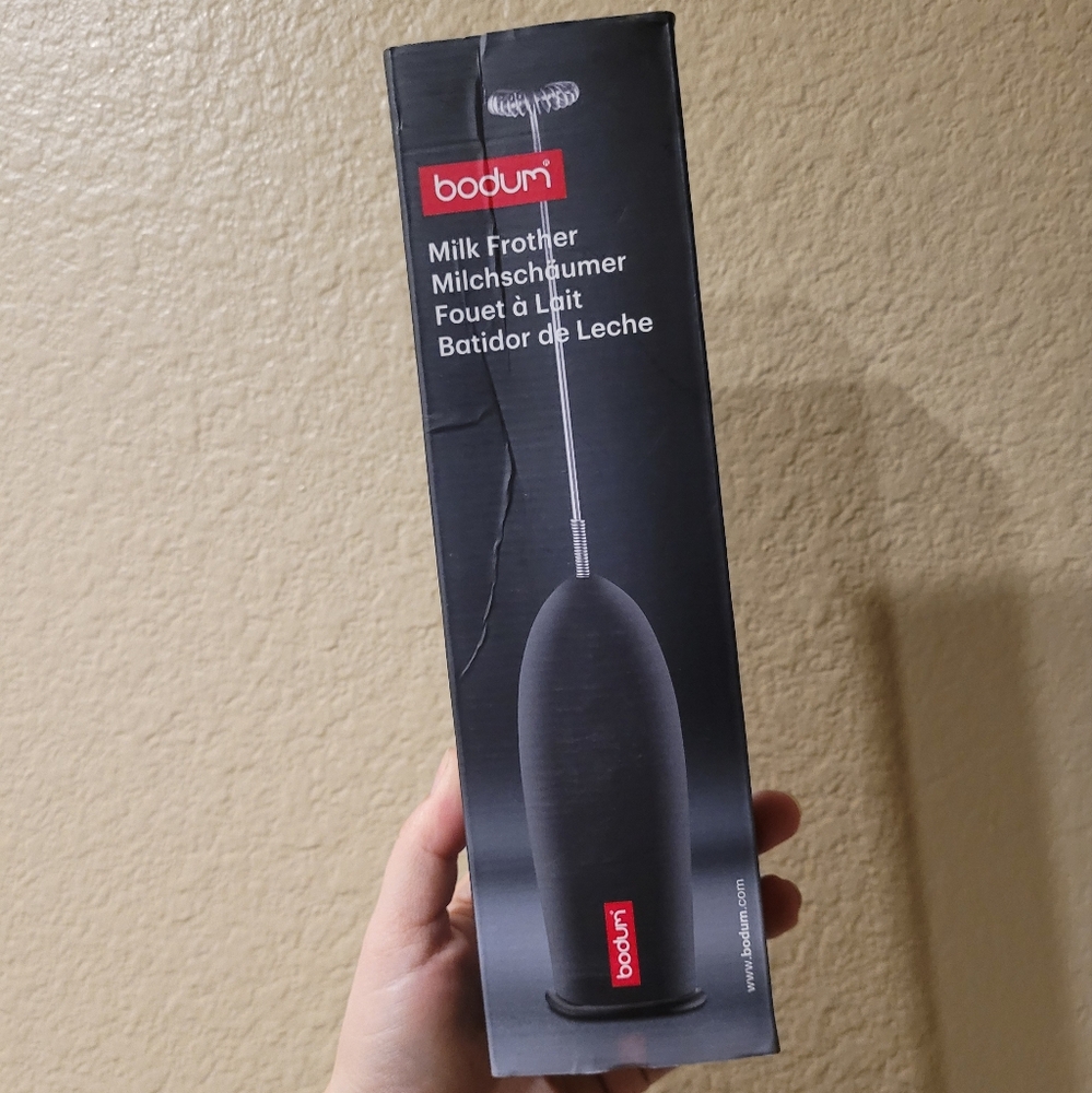 Bodum Schiuma Milk Frother - Black: Handheld Frother Wand for Coffee